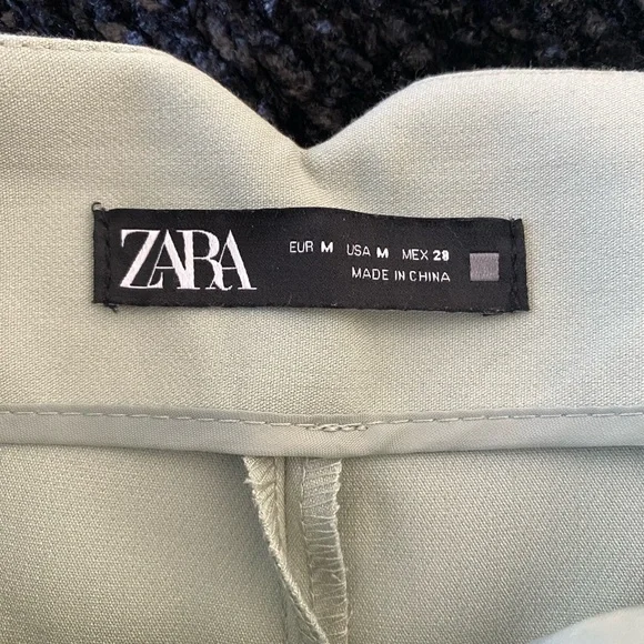 ZARA Light Green High Rise Ankle Pants Size Medium [7901-532-537] Preowned - Picture 7 of 7